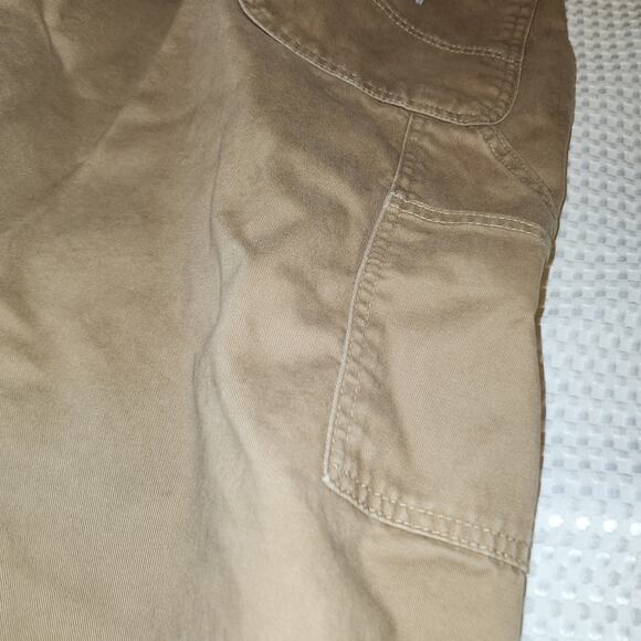 CARHARTT EUC MENS SIZE 46 x 32 KHAKI CARPENTER RELAXED FIT PANTS - Picture 5 of 6